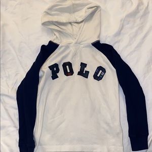 BOYS SIZE 7 POLO HOODED LONG SLEEVE